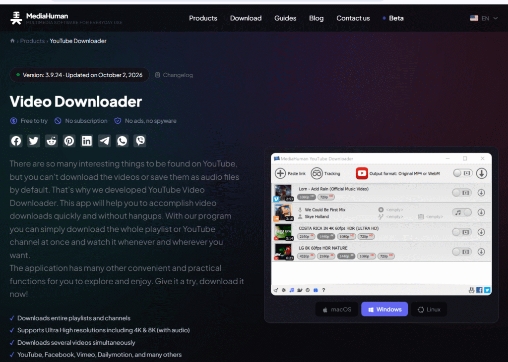 MediaHuman YouTube Downloader 